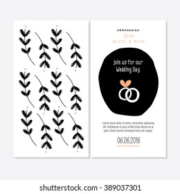 Minimalistic graphic wedding invitation