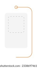 Minimalistic gray rectangle shape with dotted square vector design element. Abstract customizable symbol for infographic with copy space. Editable shape for instructional graphics. Visual component