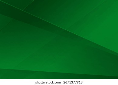 Minimalistic green abstract background with diagonal shapes and smooth gradient. Modern vector design, perfect for eco themes, business presentations, websites and digital templates.