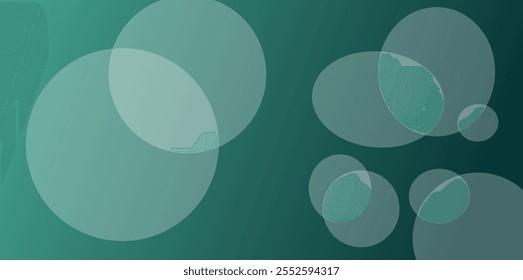 Fondo Abstractas verde minimalista con círculos superpuestos transparentes