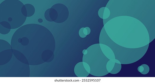 Fondo Abstractas verde minimalista con círculos superpuestos transparentes