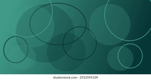 Fondo Abstractas verde minimalista con círculos superpuestos transparentes