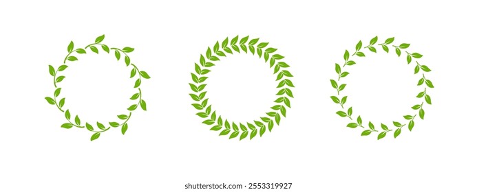 Um ícone minimalista de folha verde delimitado por um contorno circular, simbolizando a sustentabilidade, estilo de vida orgânico e energia eco-amigável, perfeito para logotipos e temas da natureza.