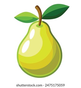 Minimalistische grüne Birne Obst Vektorgrafik Ikone