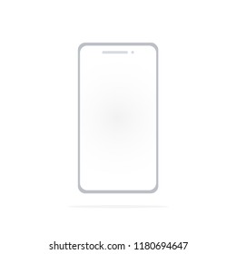 Minimalistic grey smartphone frame isolated on white in flat style