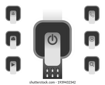 Minimalistic grey smooth design buttons.