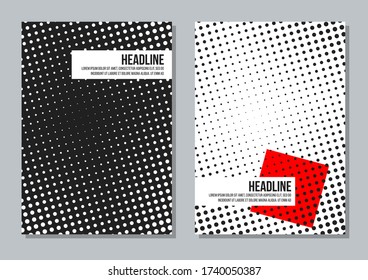 minimalistic halftone black and white cover design templates