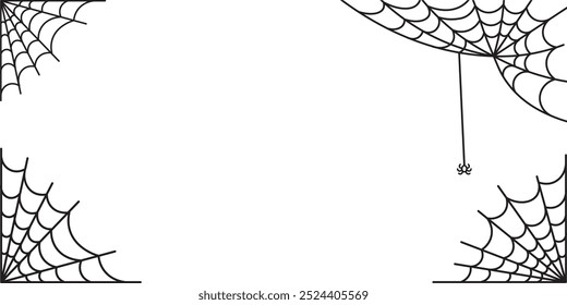 minimalistic halloween background with web in vector. template for backgrounds backdrop wallpaper decoration postcard poster print banner
