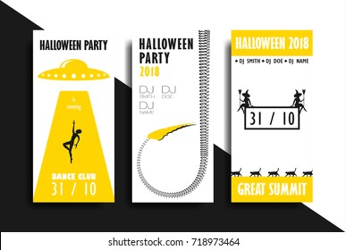 Minimalistic halloween flyer design. Creative concept for event and party advertisement cards.