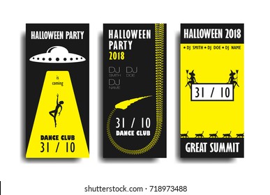 Minimalistic halloween flyer design. Creative concept for event and party advertisement cards.