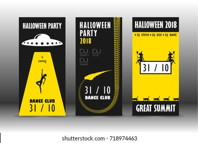 Minimalistic halloween flyer design. Creative concept for event and party advertisement cards.