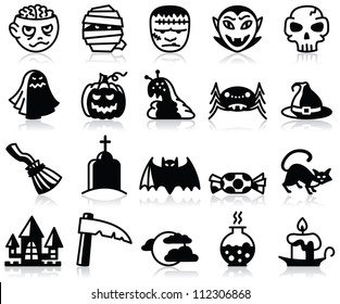 Minimalistic Halloween icons set.