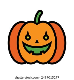 Minimalistic Halloween Pumpkin Doodle: Simple and Stylish Vector Art  illustration design