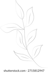 Ilustración vectorial floral dibujada a mano minimalista con líneas simples, elegante diseño moderno para la marca.
