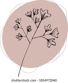 minimalistic hand drawn flowers illustrations for wall decoration, cards, invitations
