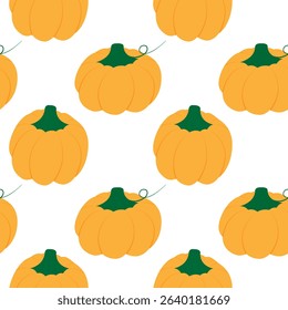 Minimalistic Hand drawn Pumpkins Seamless Pattern Thanksgiving or Autumn events Festive Background