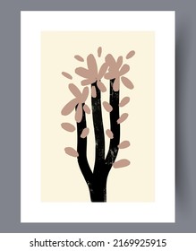 Minimalistic hand drawn wall art banners. Minimal Scandinavian designs for interior. Printable abstract wall posters. Vector illustration. 
