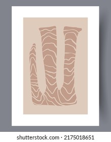 Minimalistic hand drawn wall art banners. Minimal Scandinavian designs for interior. Printable abstract wall posters. Vector illustration. 