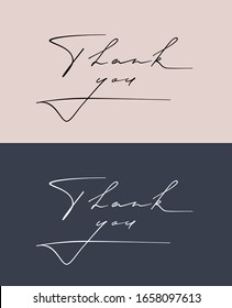 Minimalistic hand written thank you cards. Stylish design. Elegant calligraphy cards.
