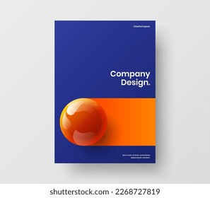 Concepto de vector de diseño de la letra A4 minimalista. Ilustración de panfleto de bolas 3D creativas.
