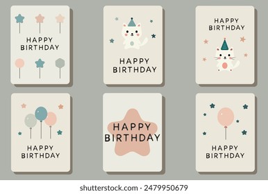 minimalistic happy birthday card for children