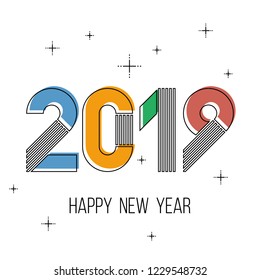 minimalistic Happy new year 2019 card