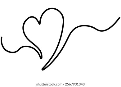 Minimalistic heart design conveying love and simplicity in a linear vector style