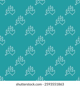 Minimalistic Heart over Trading Chart vector Finance and Emotion Combined concept linear seamless pattern