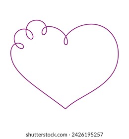 Minimalistic heart shape frame doodle. Simple invitation or Valentines Day greeting card template