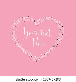 Minimalistic heart, valentine's day card template with love concept