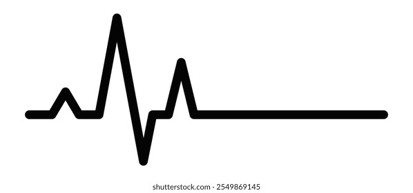 Minimalistic heartbeat line icon in clean outline. Editable stroke.