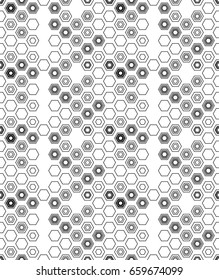 Minimalistic Hexagon Seamless Pattern. Geometric Graphic Design Background. Simple Fabric Ornament. Vector Illustration.