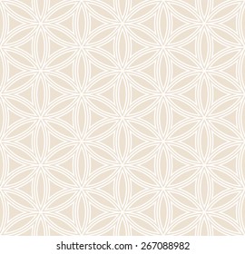 minimalistic hexagonal floral pattern of overlapping circles. can by tiled seamlessly