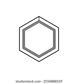 Forma hexagonal minimalista con símbolos místicos y líneas sagradas, creando un diseño centrado en lo espiritual y esotérico.