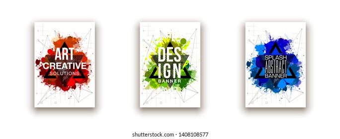 minimalistic hipster colored frame design set line gradient halftone. frame for text Modern Art graphics. design business cards, invitations, gift cards, flyers ,brochures isolated on white background