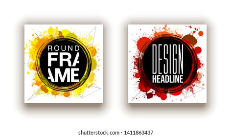 minimalistic hipster colored frame design set line gradient halftone. frame for text Modern Art graphics. design business cards, invitations, gift cards, flyers ,brochures isolated on white background