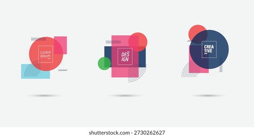 Conjunto de diseño de marco de color hipster minimalista. Marco para texto Gráficos de arte moderno. diseño de tarjetas de visita, invitaciones, Tarjetas de regalo, folletos, folletos.
