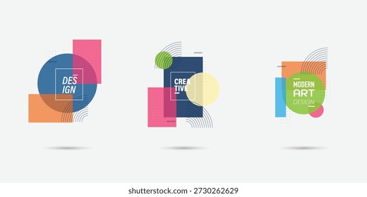 Conjunto de diseño de marco de color hipster minimalista. Marco para texto Gráficos de arte moderno. diseño de tarjetas de visita, invitaciones, Tarjetas de regalo, folletos, folletos.