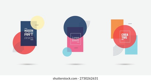 Conjunto de diseño de marco de color hipster minimalista. Marco para texto Gráficos de arte moderno. diseño de tarjetas de visita, invitaciones, Tarjetas de regalo, folletos, folletos.