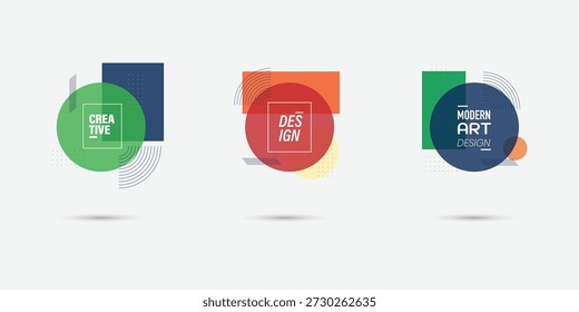 Conjunto de diseño de marco de color hipster minimalista. Marco para texto Gráficos de arte moderno. diseño de tarjetas de visita, invitaciones, Tarjetas de regalo, folletos, folletos.