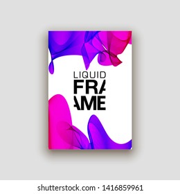 minimalistic hipster colored liquid gradient halftone smoke frame design set. headline frame Modern Art graphics design business card, invitations, gift card, flyers, smoke brochures isolated on white