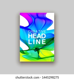minimalistic hipster colored liquid gradient halftone smoke frame design set. headline frame Modern Art graphics design business card, invitations, gift card, flyers, smoke brochures isolated on white