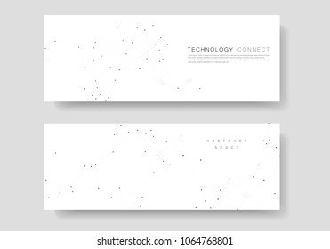Minimalistic horizontal polygonal background with connected lines and dots.