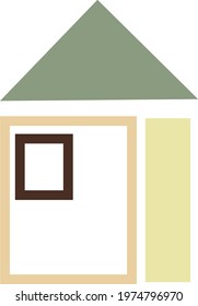 Minimalistic house, icon illustration, vector on white background