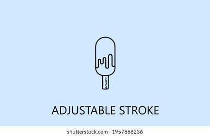 minimalistic ice cream icon, logo or symbol with fully ajustable strokes