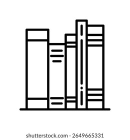 Ícone Minimalista de Livros Representado em um Design Digital