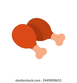 Minimalistic icon of a Crispy fried chicken legs on a white background