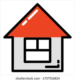 Minimalistic icon depicting a simple house. For site navigation or use as an pictogram in a document.