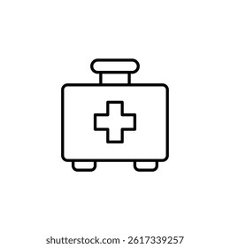 Minimalistic icon design of a first aid kit, a vector illustration