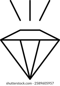 Minimalistic Icon of a Diamond Symbolizing Value and Brilliance